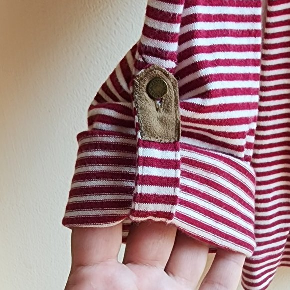 Lauren Ralph Lauren Red/White Pinstriped Scoop Neck Jersey Size Large - Picture 10 of 16